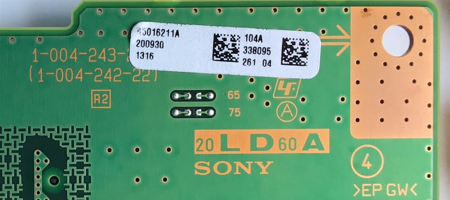 KIT DE TARJETAS PARA TV SONY 4K·UHD·HDR / MAIN A5011882A 098 / 1-003-688-11 / 1-003-688-21 / T-CON 3KKDK3010 / 1-006-266-11 / LED DRIVER A5016211A / 1-004-243-22 / 1-004-242-22 / FUENTE 100610922 / 2955064304 / PANEL YDAF075DNN01 / MODELO XBR-75X950H - Imagen 6